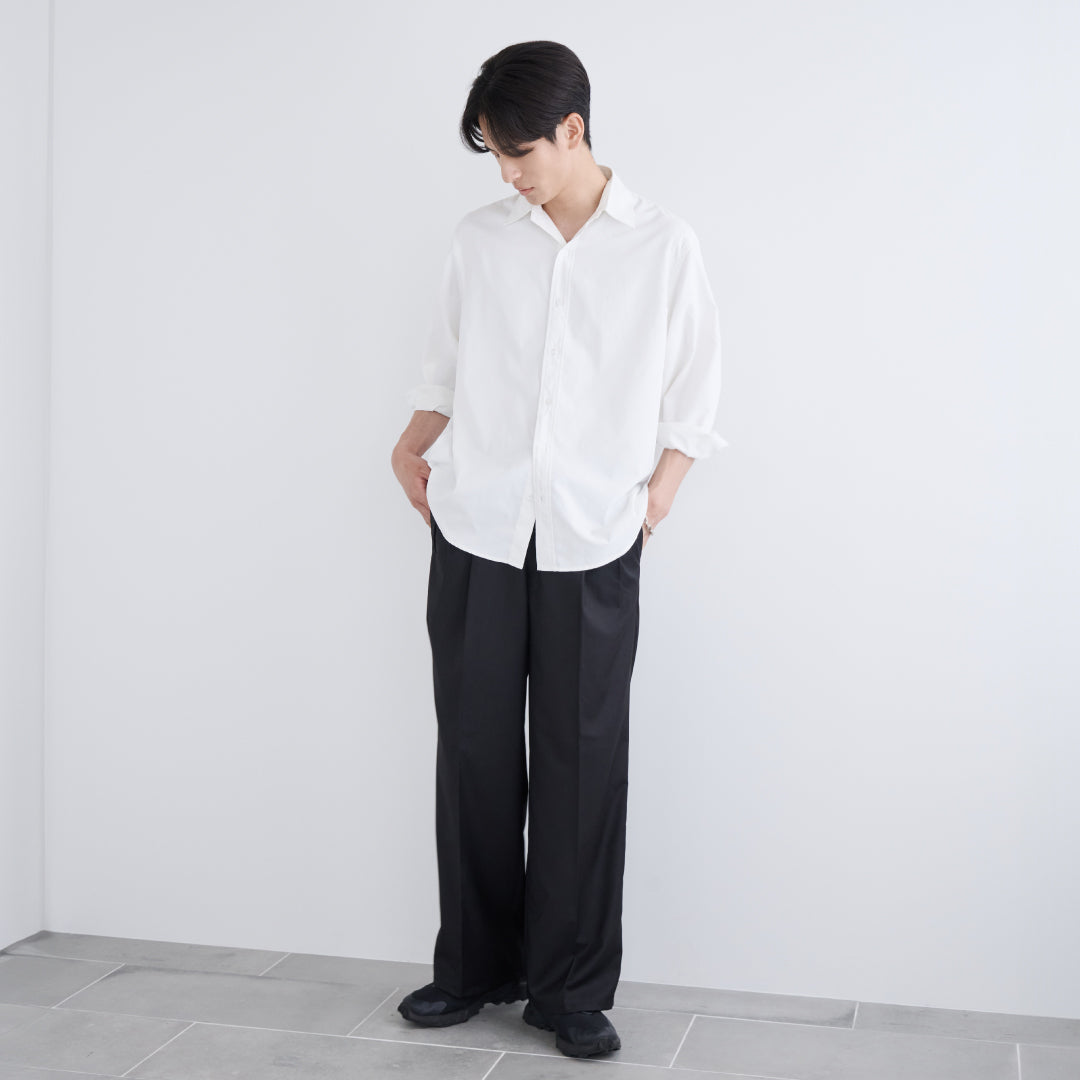2Tuck Wide Slacks-black-