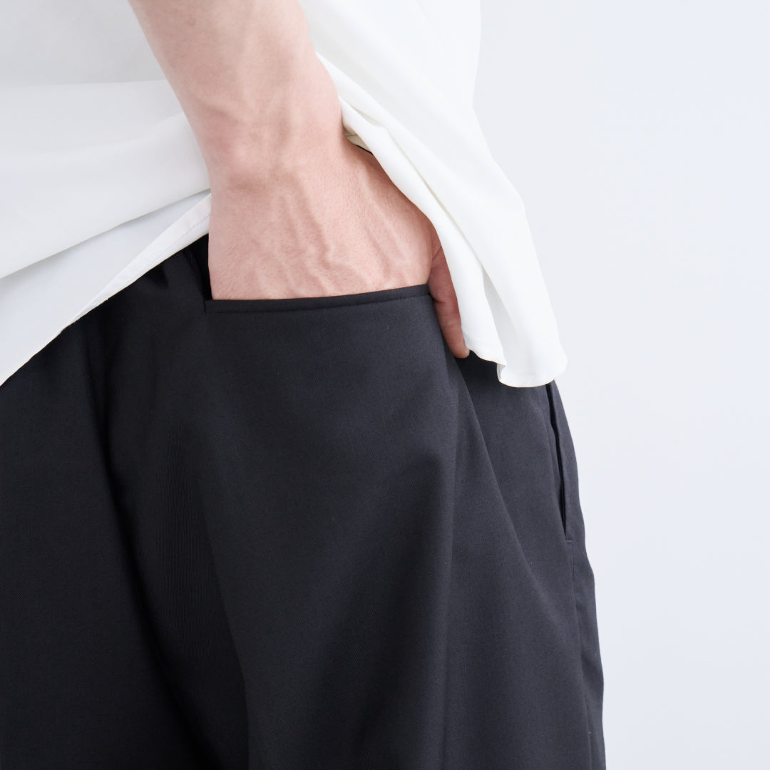 2Tuck Wide Slacks-black-