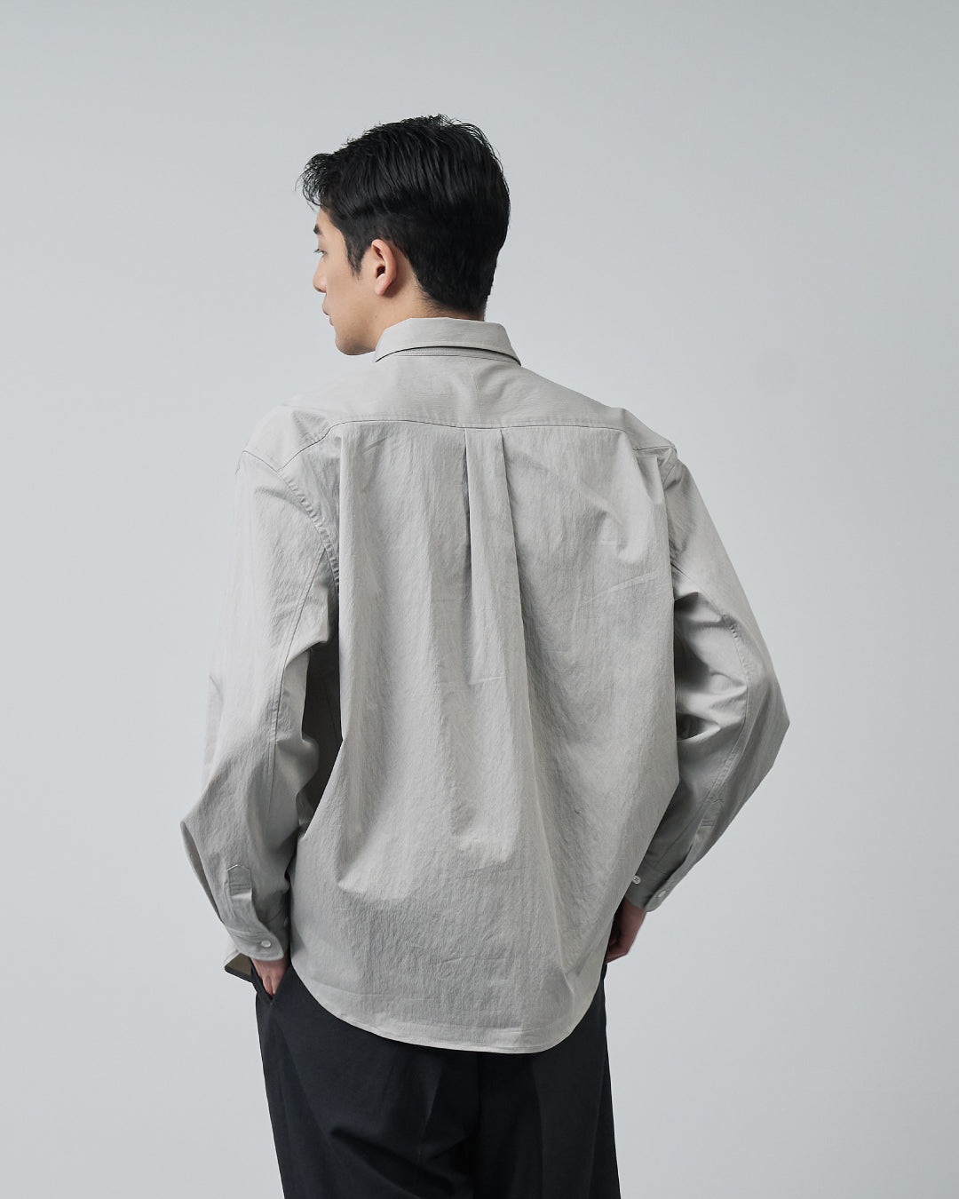 Cotton×Nylon Regular Collar L/S Shirts  -greige-