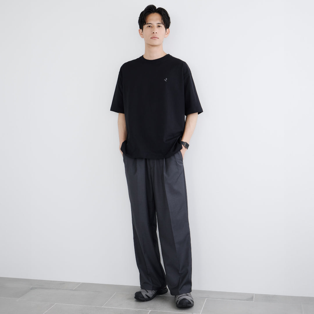 2Tuck Wide Slacks-gray-