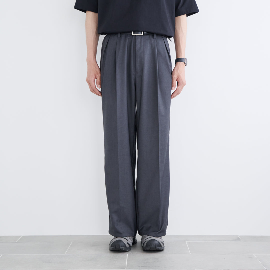 2Tuck Wide Slacks-gray-