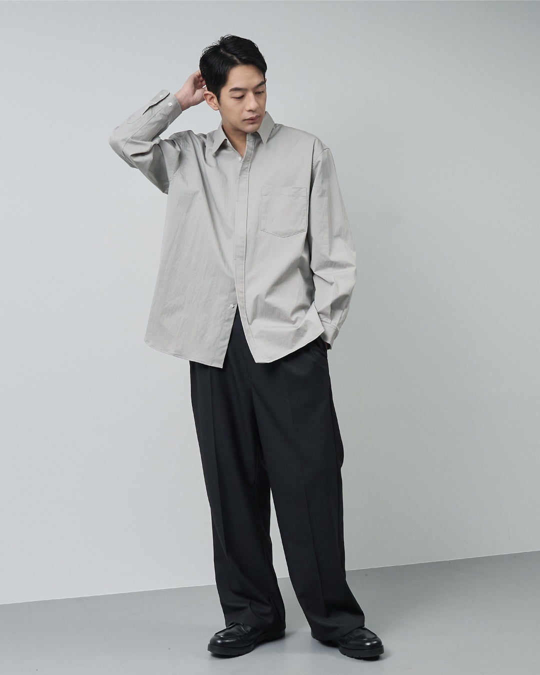 Cotton×Nylon Regular Collar L/S Shirts  -greige-