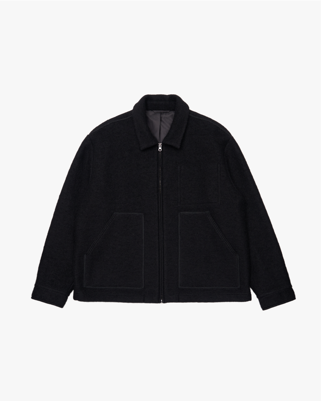 Sliver Knit Jacket -black-