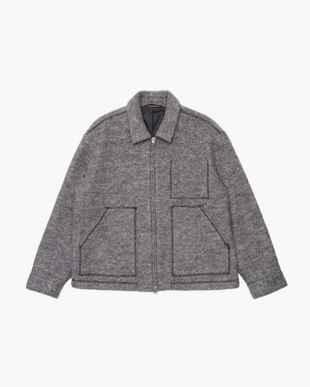 Sliver Knit Jacket -gray-