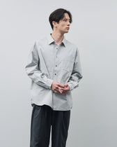 Cotton Broadcloth Regular Collar L/S Shirts -light gray-