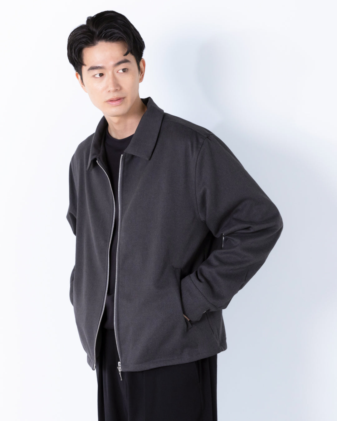 Double Zip Drizzler Jacket -gray-