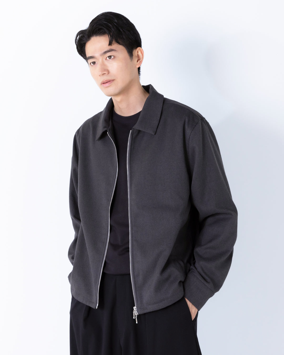 Double Zip Drizzler Jacket -gray-