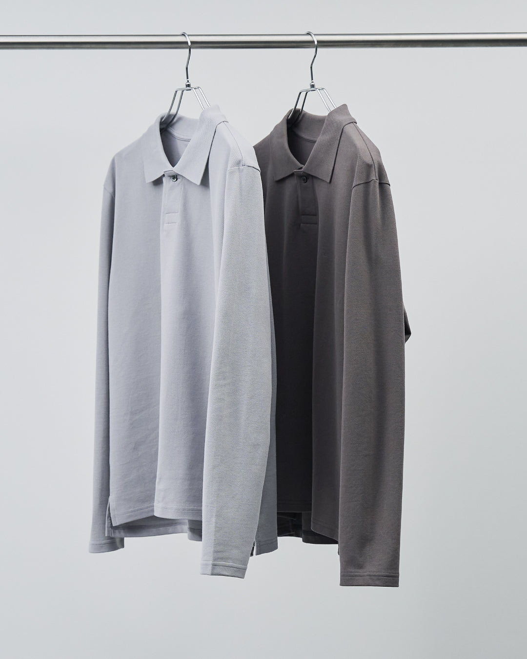 Soft Pique L/S Polo -blue gray(RETOUCH Exclusive)-