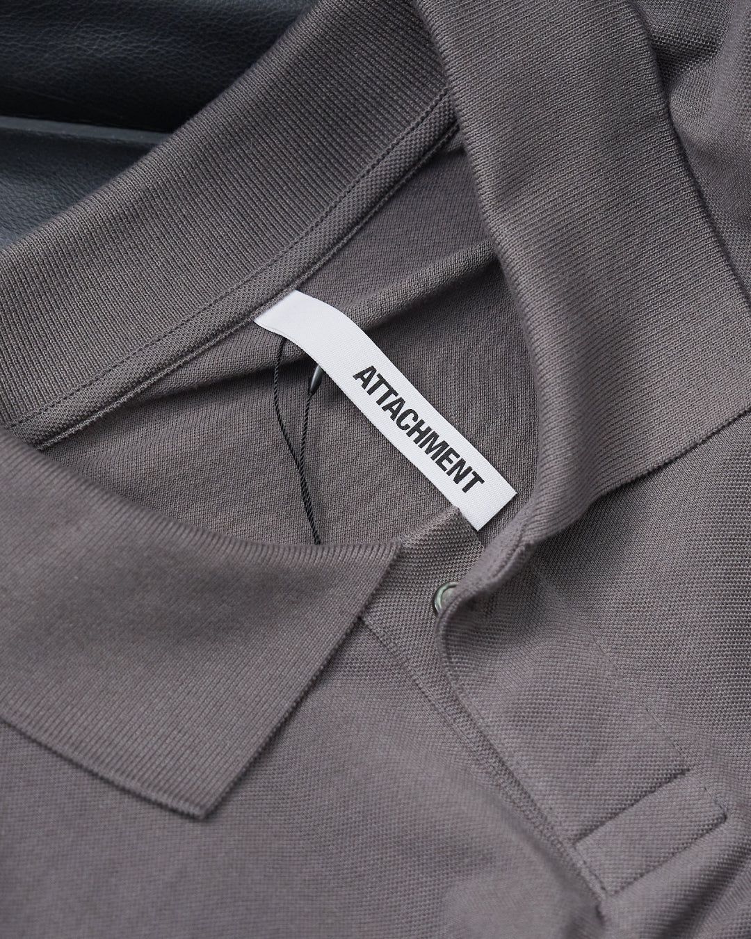 Soft Pique L/S Polo -charcoal gray (RETOUCH Exclusive)-