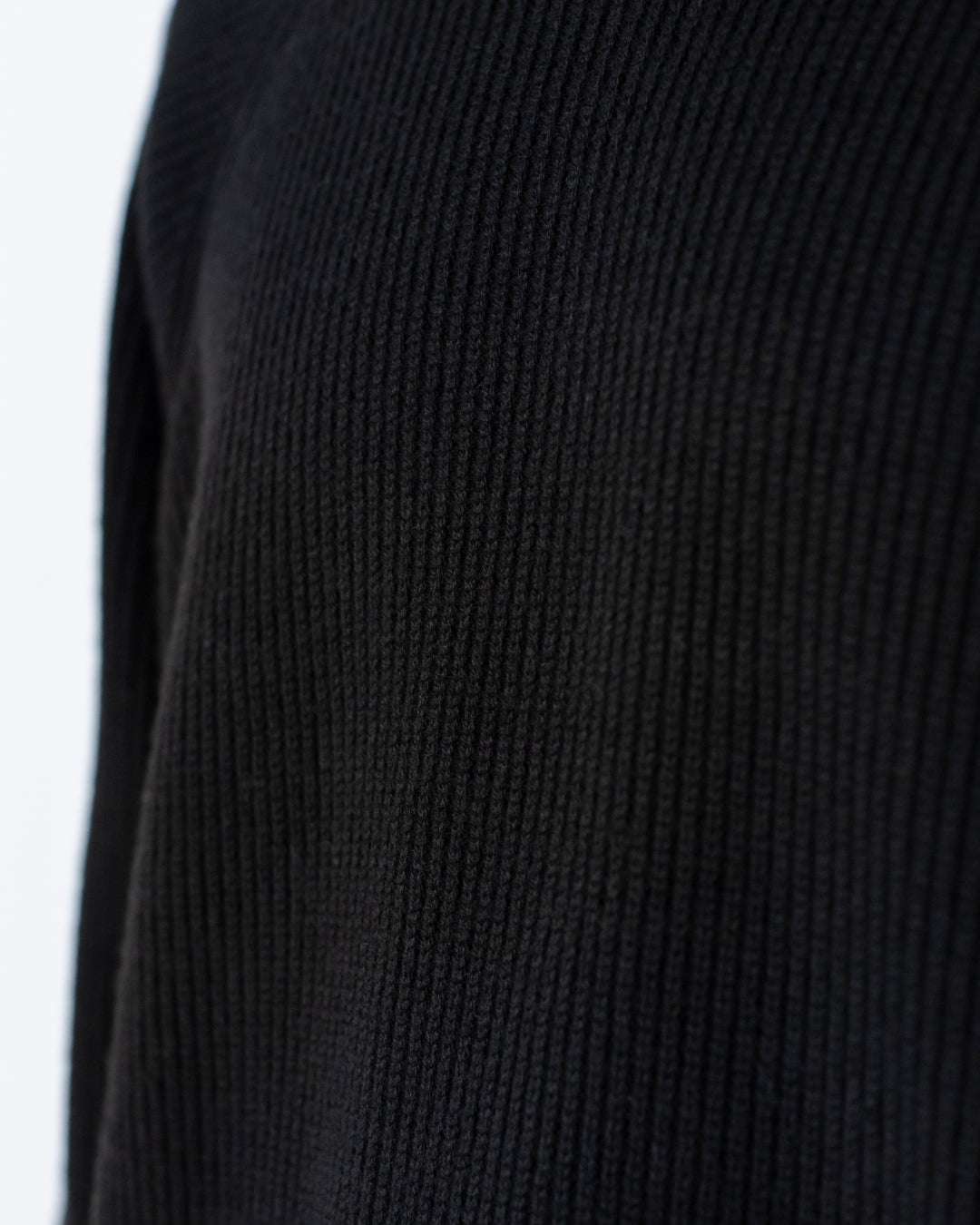 Wool Mixed Crewneck Knit -black-