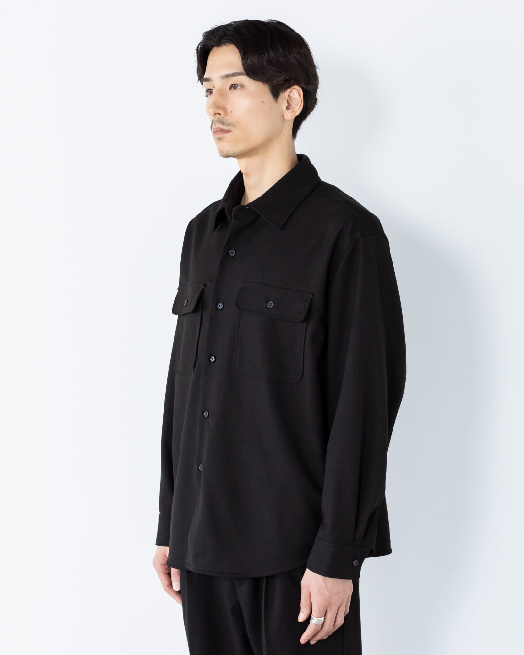 Wool Touch CPO Jacket -black-