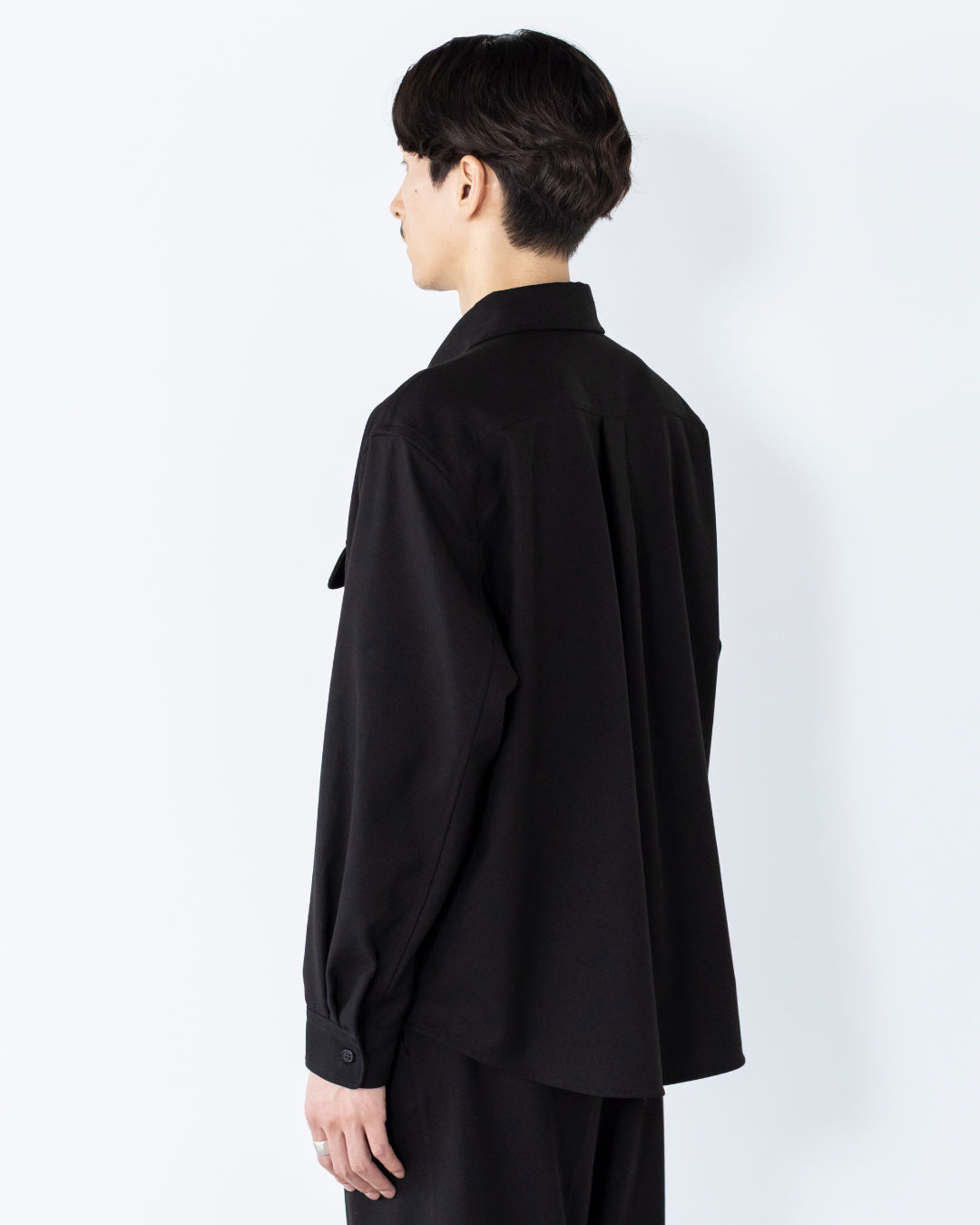 Wool Touch CPO Jacket -black-