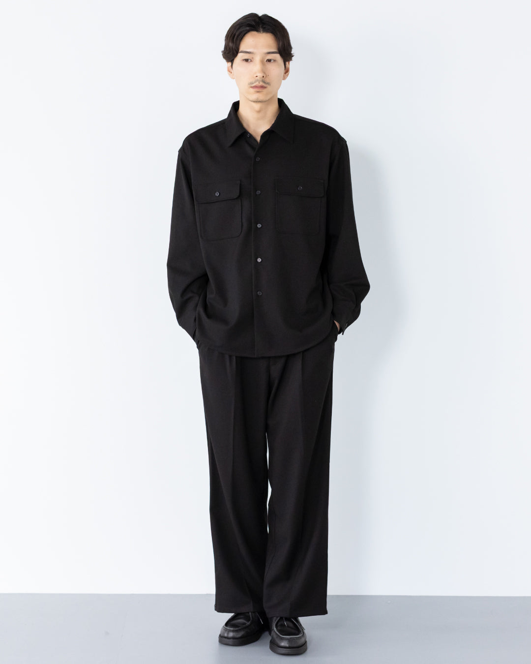 Wool Touch CPO Jacket -black-