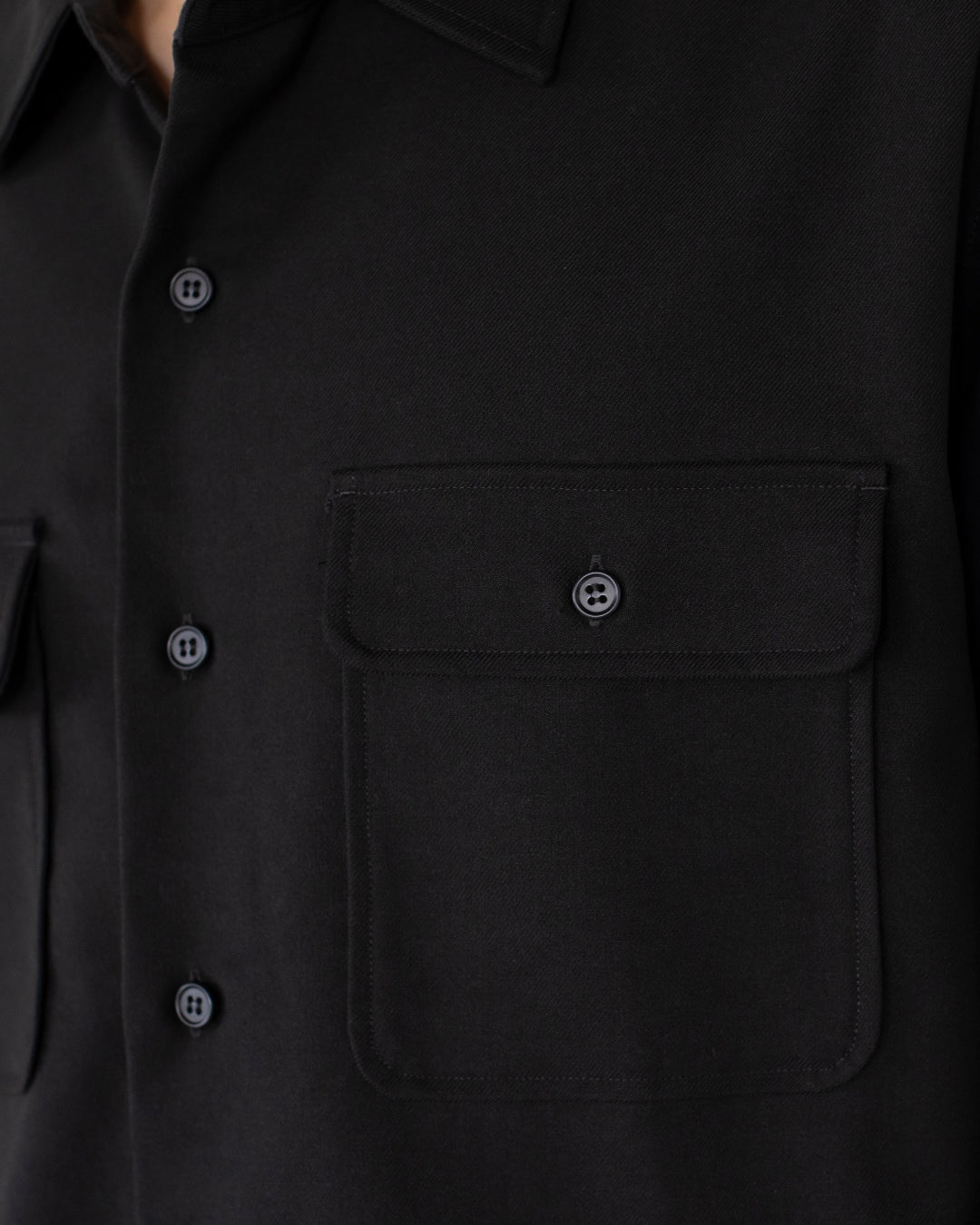 Wool Touch CPO Jacket -black-