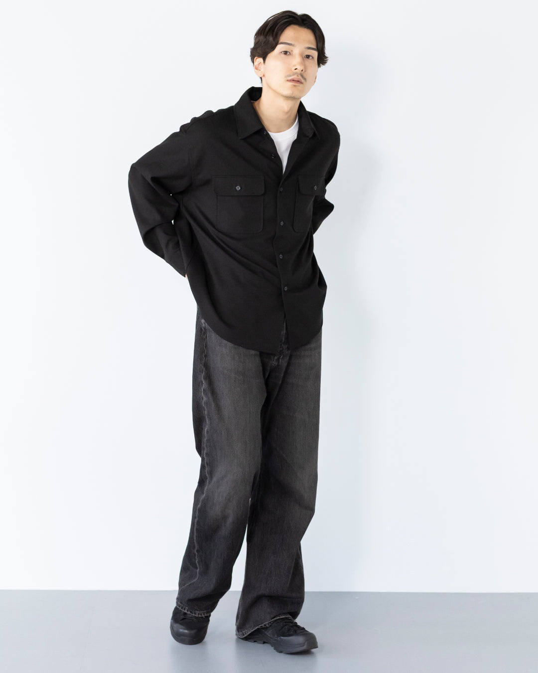 Wool Touch CPO Jacket -black-