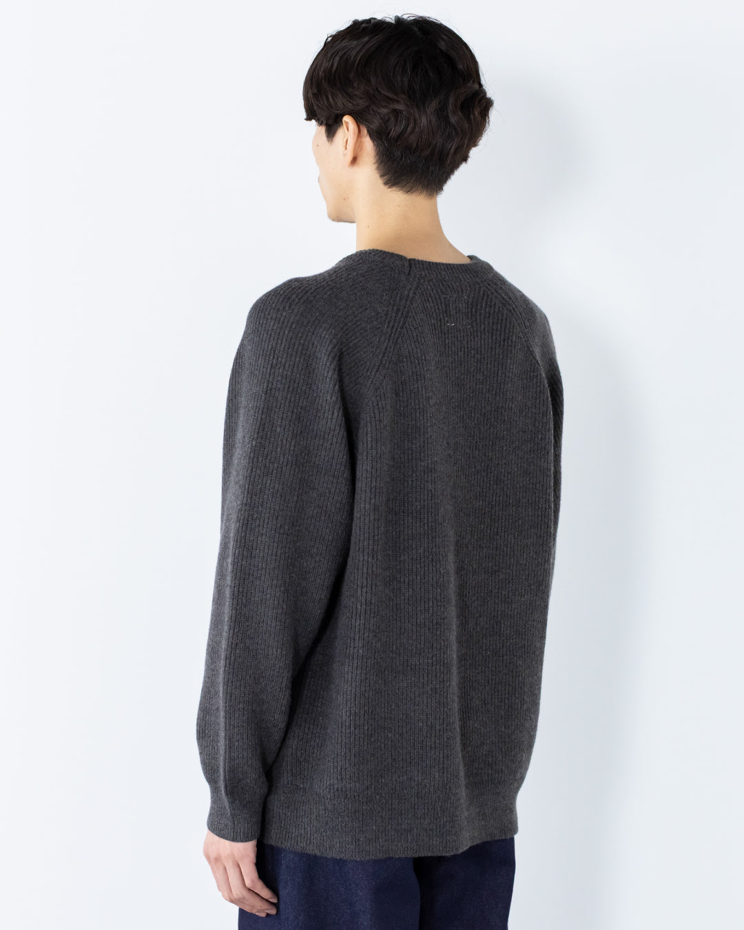 Wool Mixed Crewneck Knit -dark gray-
