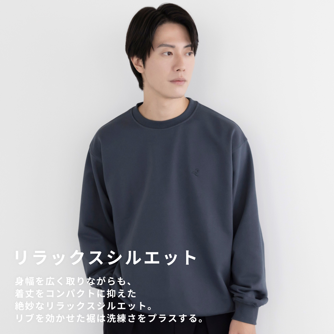 Crewneck Sweat Shirts -blue gray-