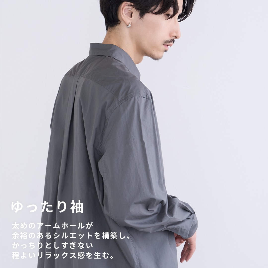 Relaxed Fit L/S Shirt -chacoal gray-