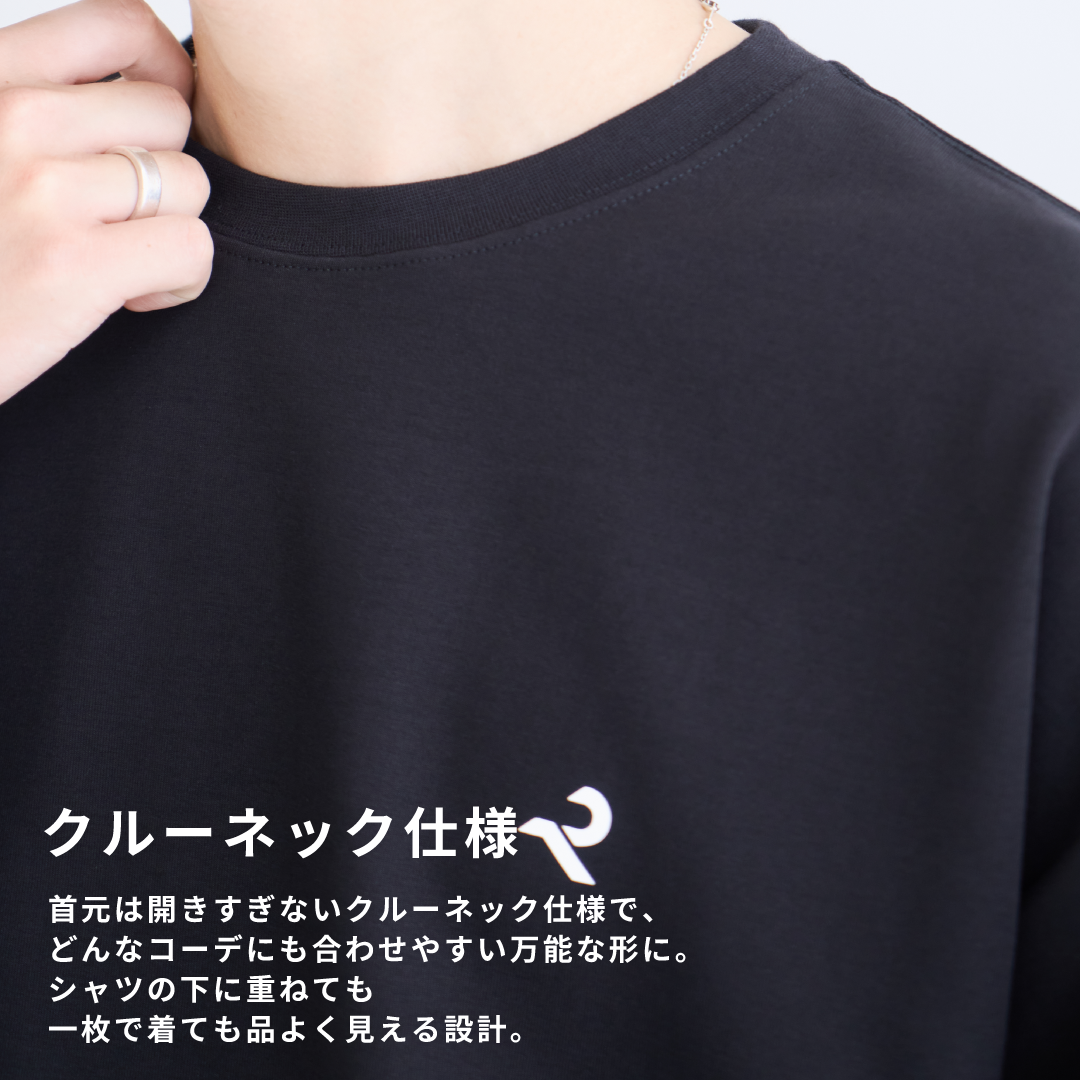 L/S Tee "WAVE" -black-