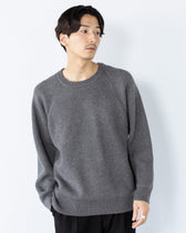 Wool Mixed Crewneck Knit -gray-