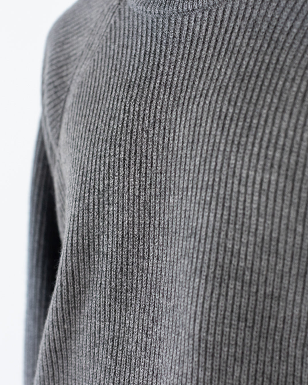 Wool Mixed Crewneck Knit -gray-