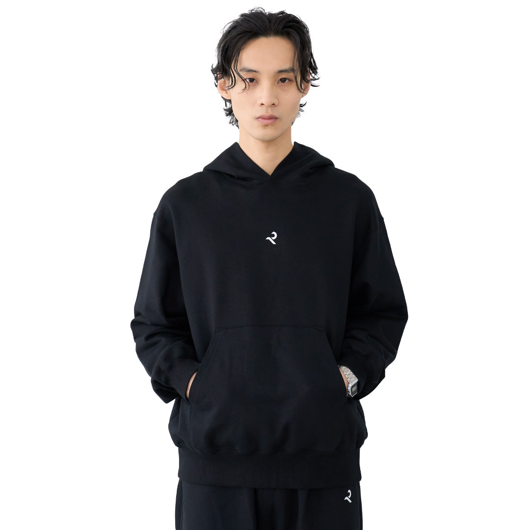 Logo Pullover Hoodie -black-