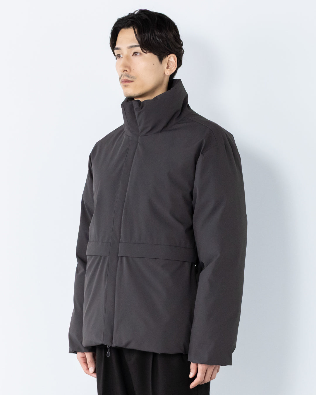Washable Padded Blouson -black-