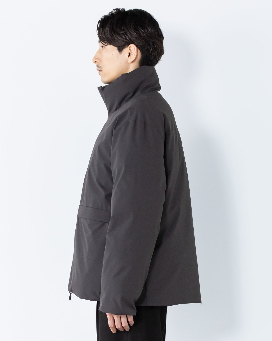 Washable Padded Blouson -black-
