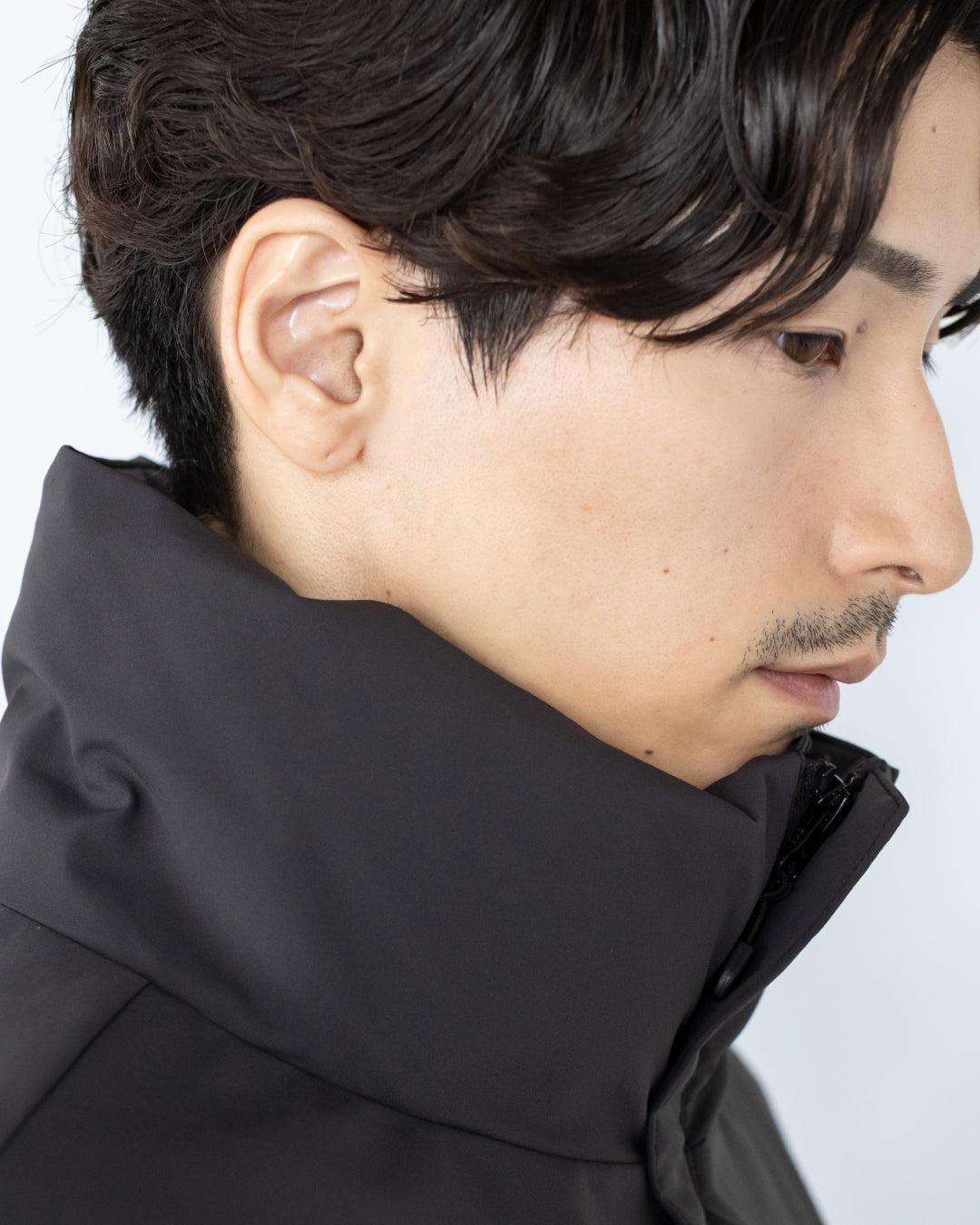 Washable Padded Blouson -black-