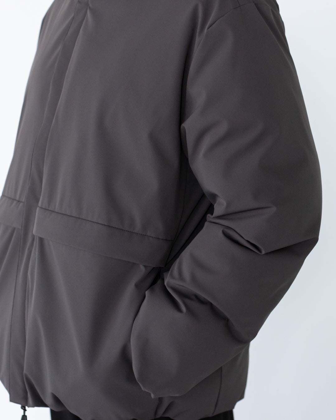 Washable Padded Blouson -black-