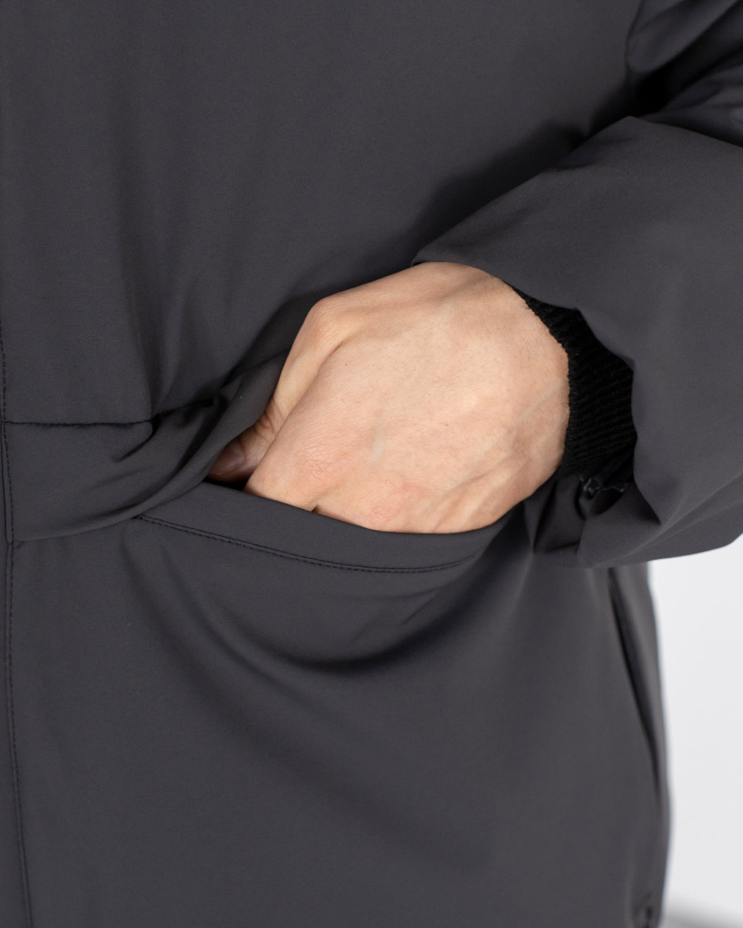 Washable Padded Blouson -black-