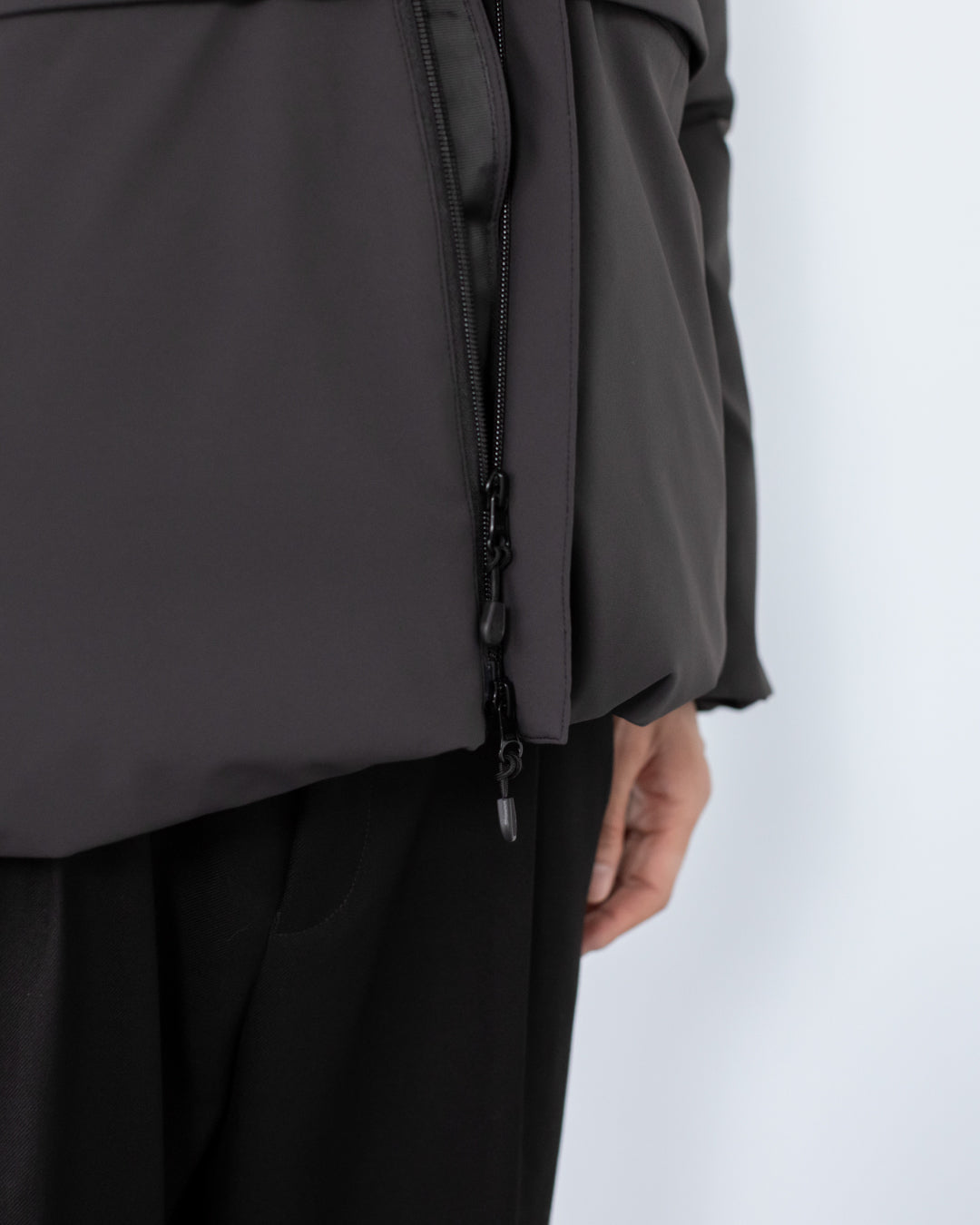 Washable Padded Blouson -black-