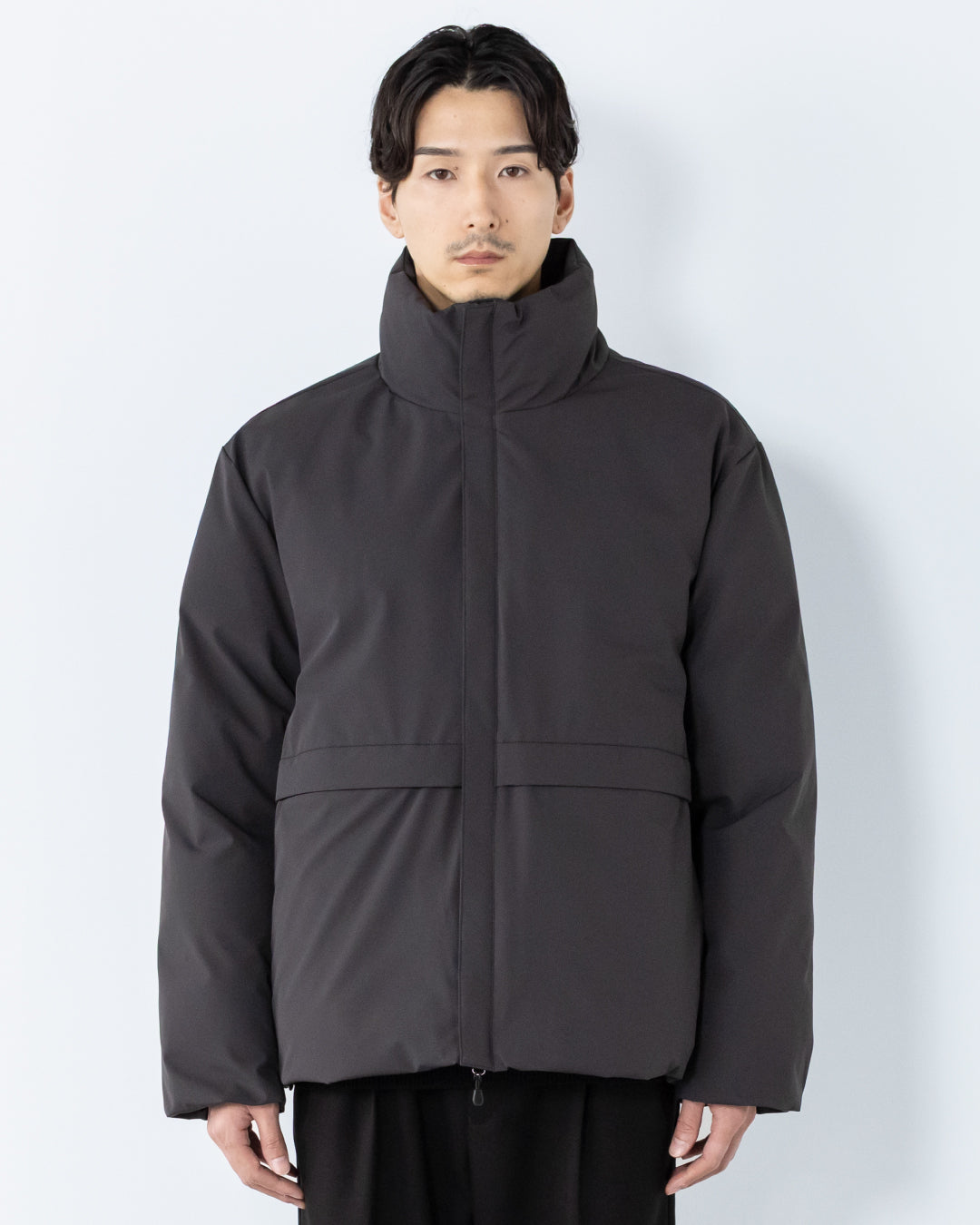 Washable Padded Blouson -black-