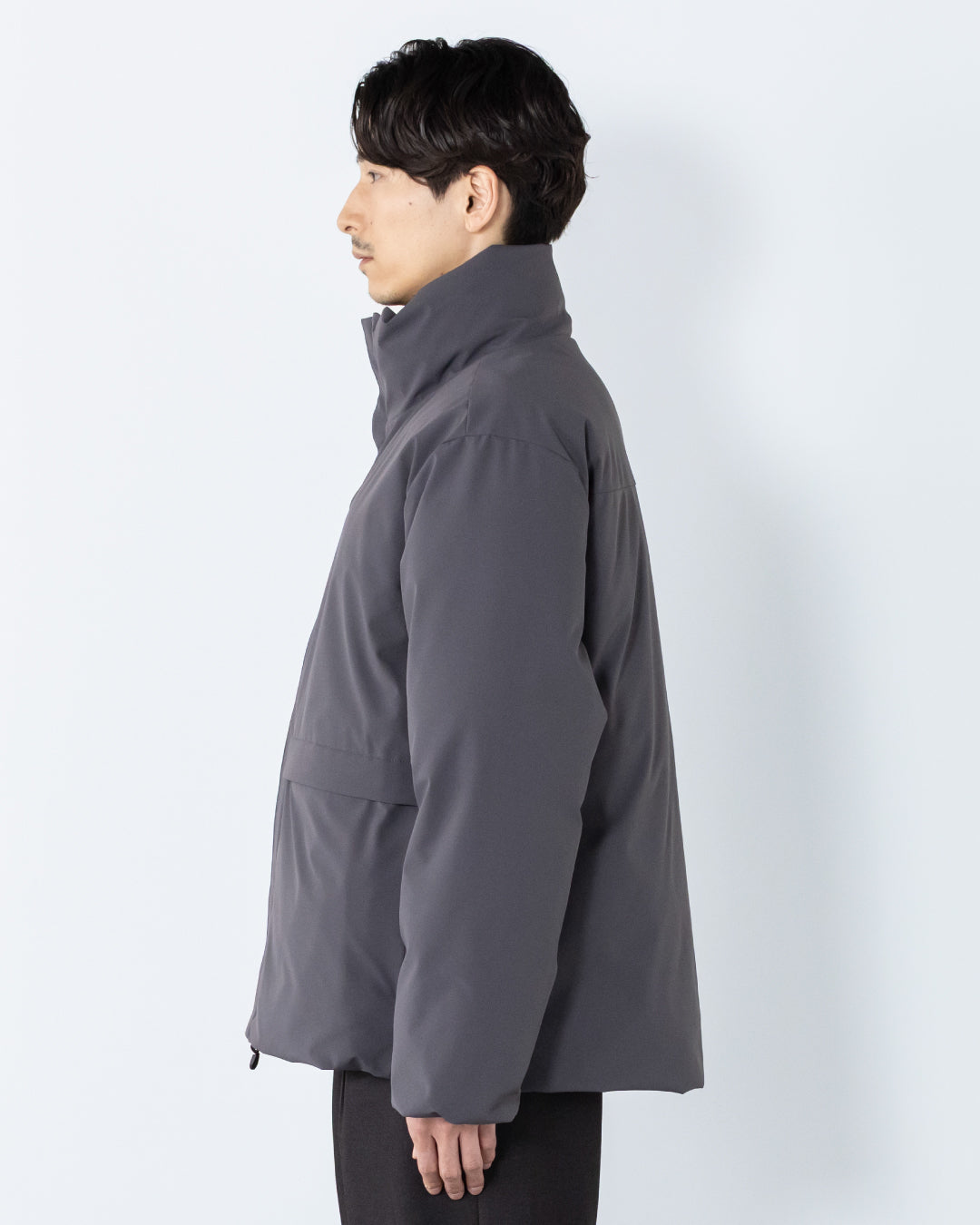 Washable Padded Blouson -gray-