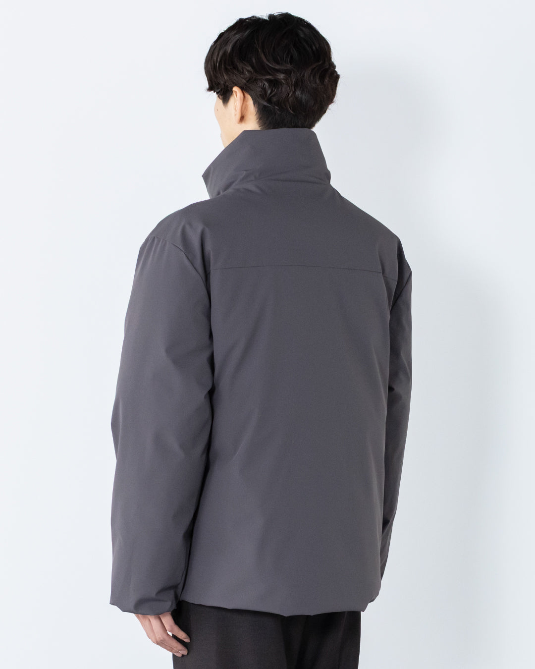 Washable Padded Blouson -gray-