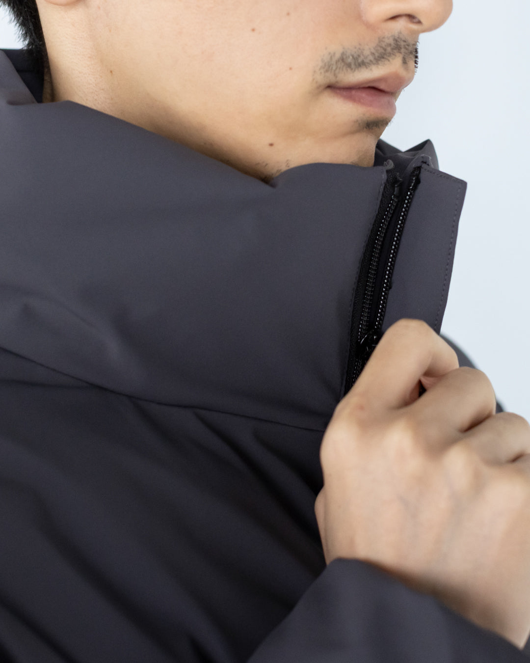 Washable Padded Blouson -gray-