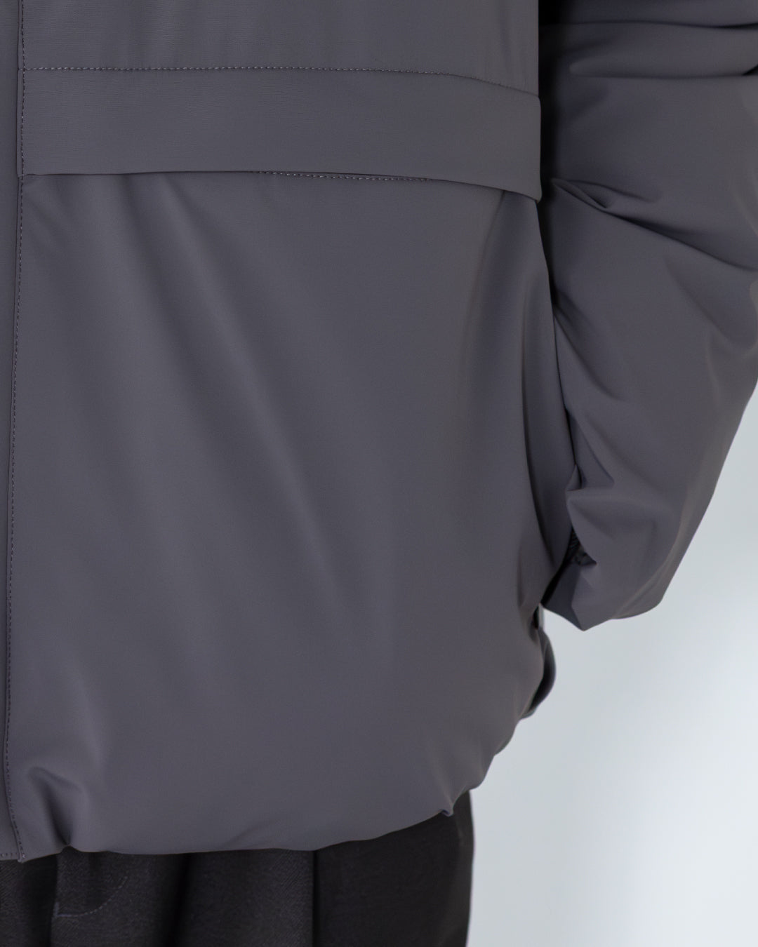 Washable Padded Blouson -gray-