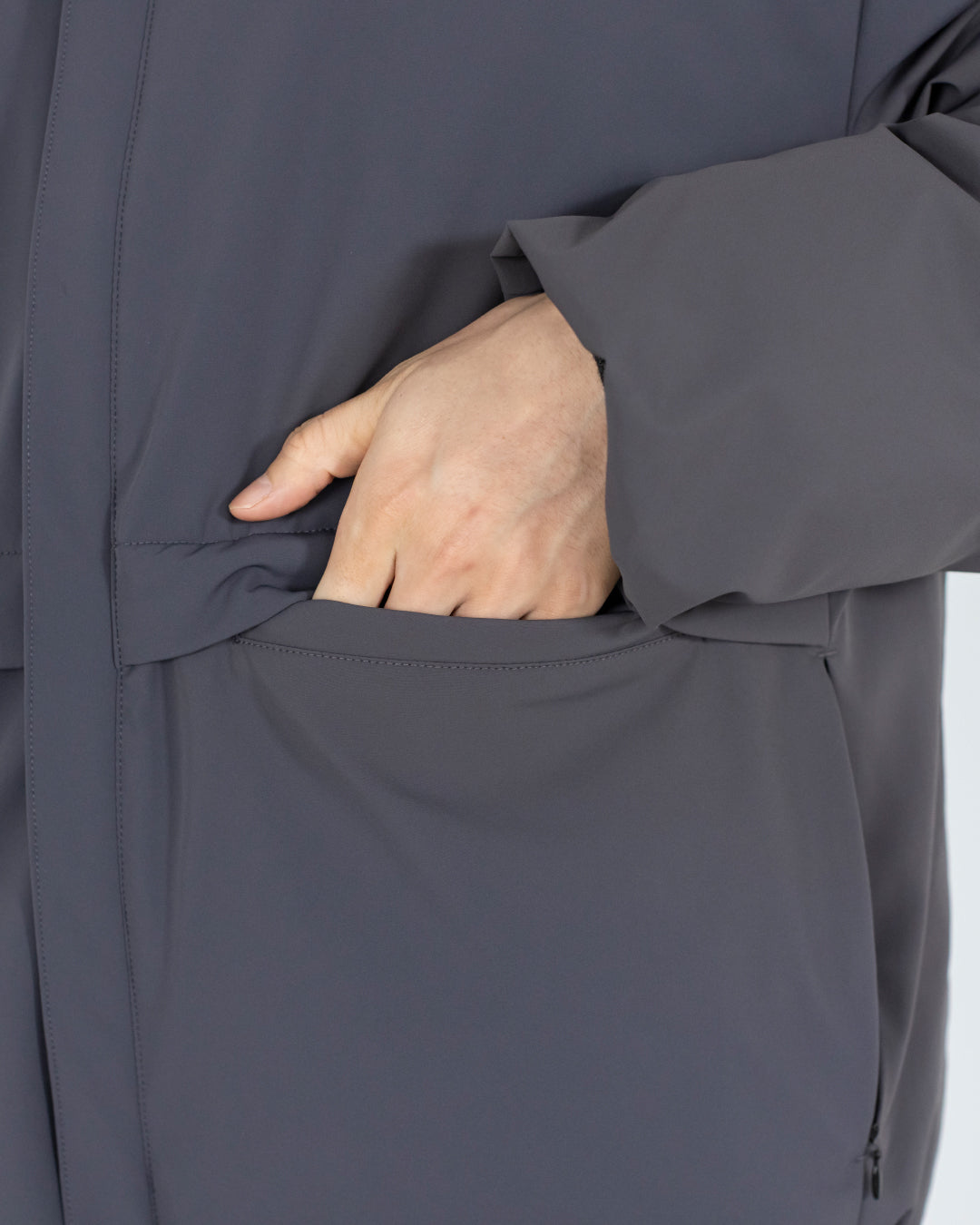 Washable Padded Blouson -gray-