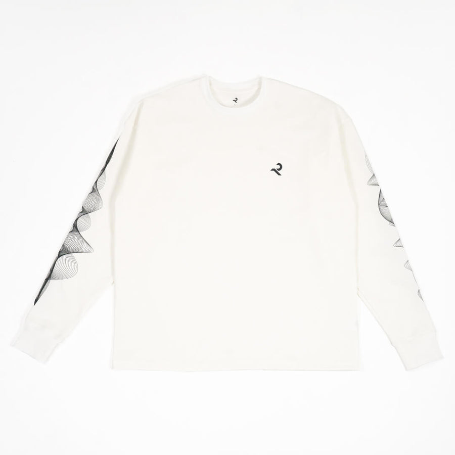 L/S Tee ”WAVE” - white