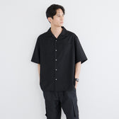 S/S Open Collar Shirt -black-