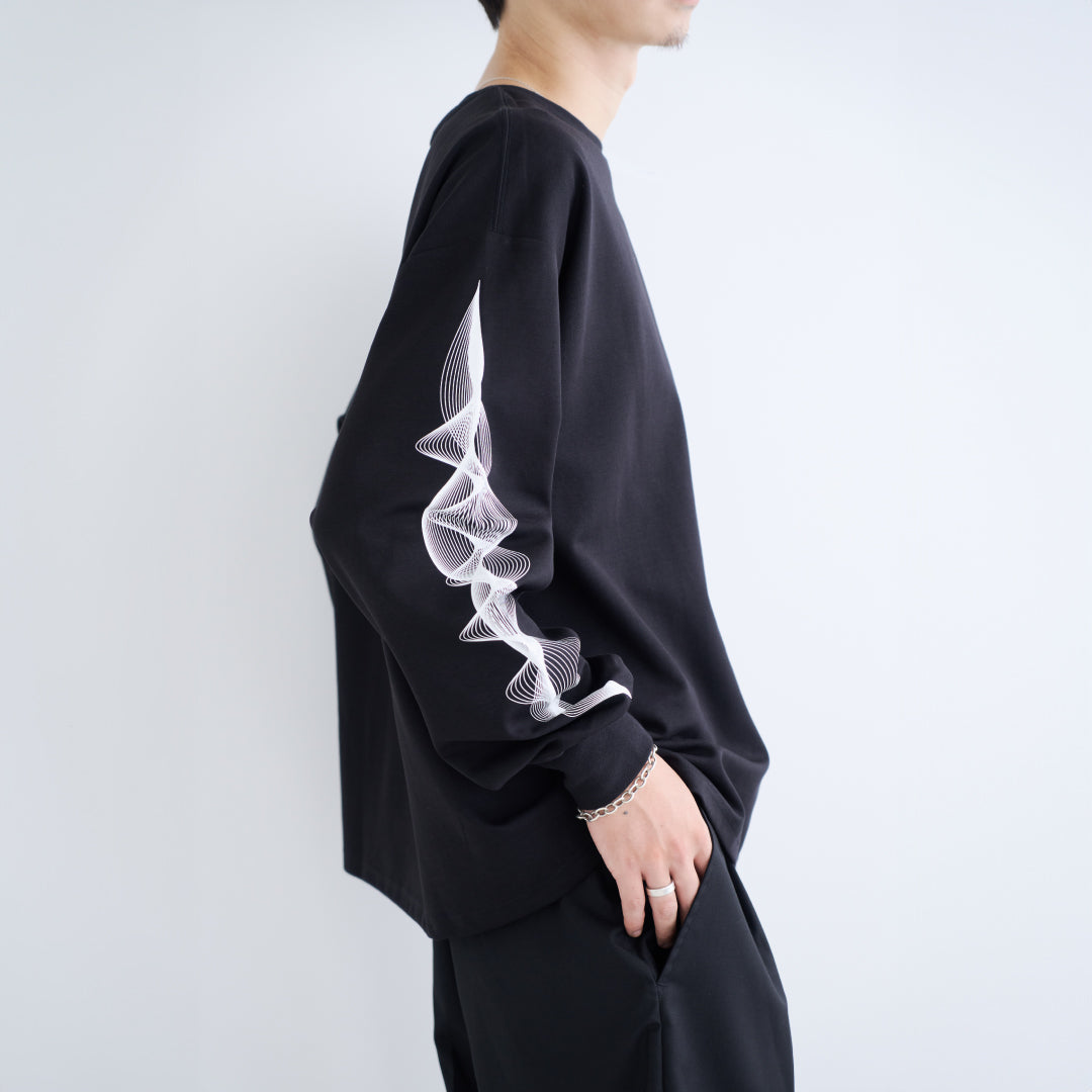 L/S Tee "WAVE" -black-