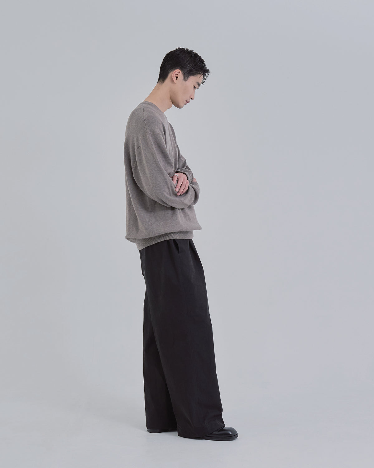 Sweat Touch Crew Neck Knit -ivory-（9）