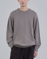 Sweat Touch Crew Neck Knit -ivory-