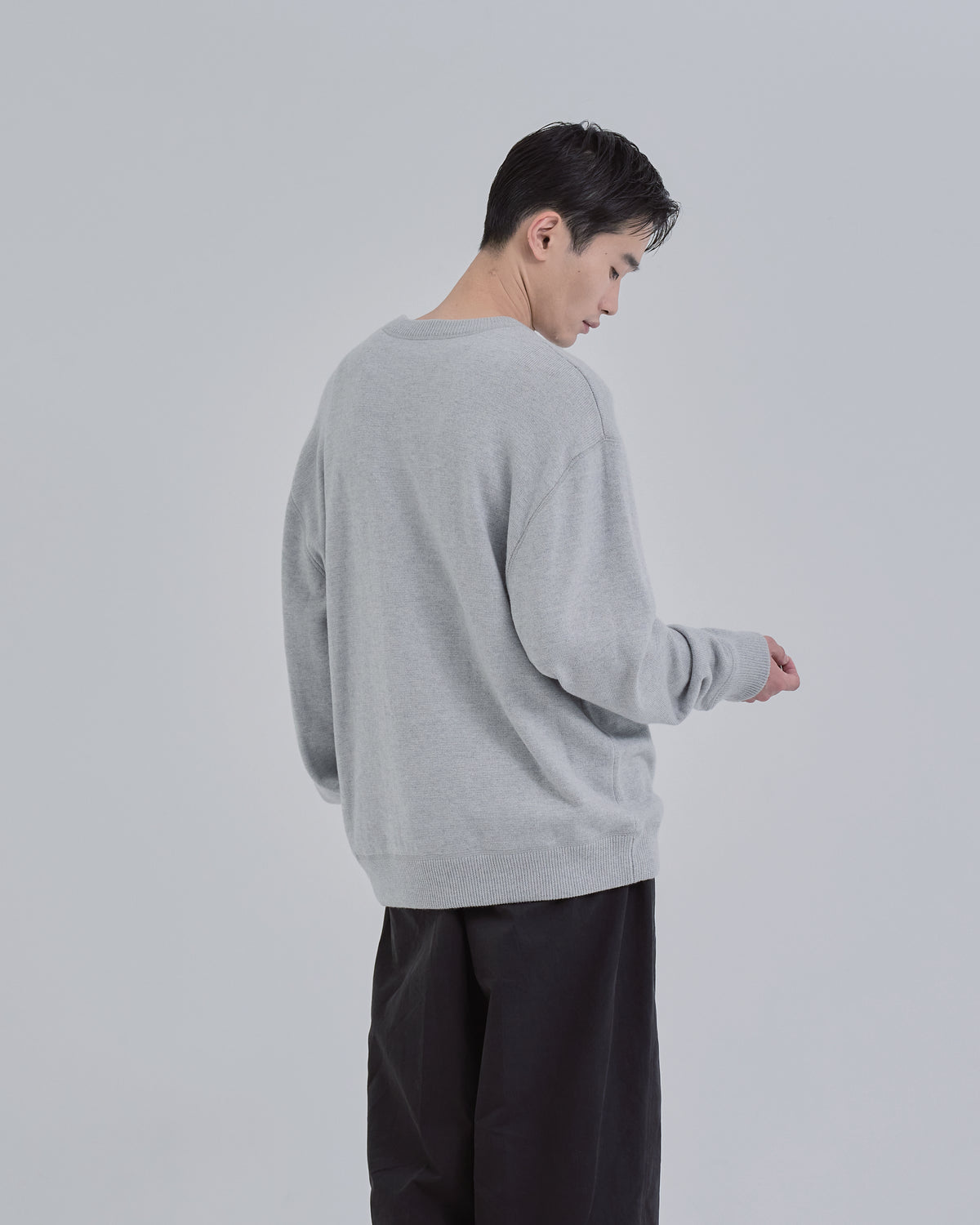 Sweat Touch Crew Neck Knit -light gray-（6）