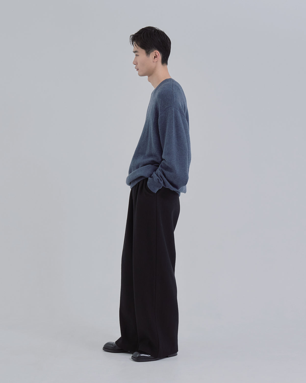 Sweat Touch Crew Neck Knit -blue-（7）