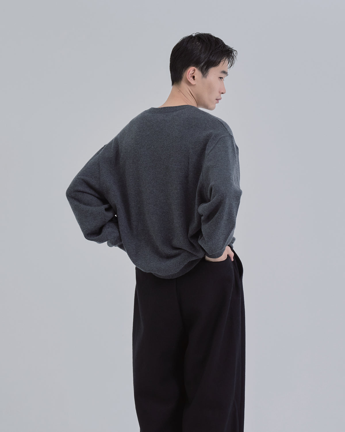 Sweat Touch Crew Neck Knit -gray-（4）