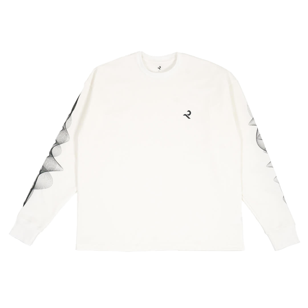 L/S Tee ”WAVE” - white