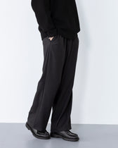 2Tuck Wide Wool Touch Slacks -dark gray-