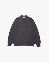 Wholegarment L/S Knit Polo -charcoal-