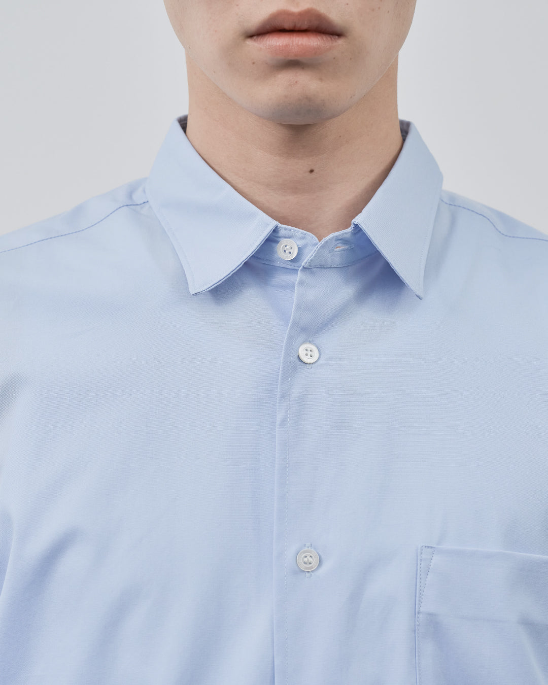 Relaxed Fit S/S Regular Collar Shirt -saxe blue-